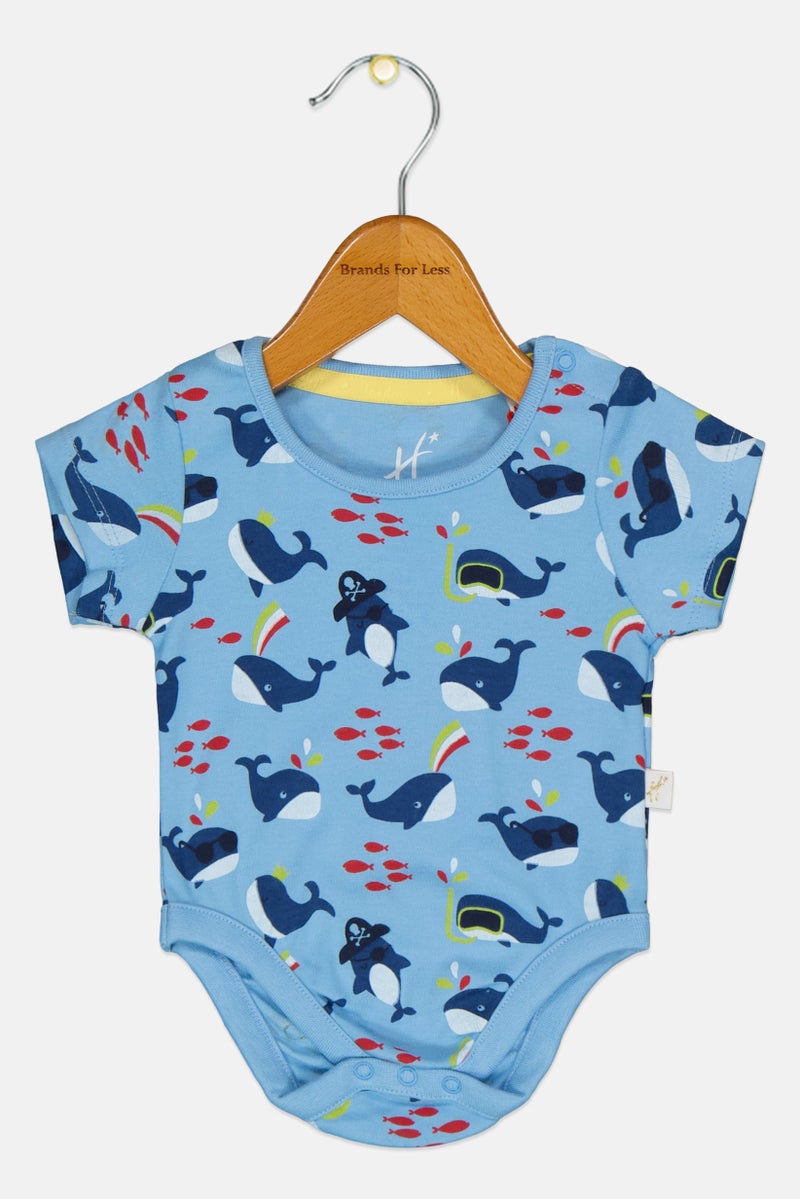 Hamleys Toddlers Boy Allover Print Short Sleeve Bodysuit, Multicolor - Image 2